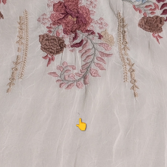 Johnny Was Sundae Embroidered Long Sleeve Tunic Blouse Henley size 1X flaw - Picture 6 of 8